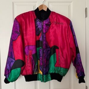 Vintage Picasso Satin Bomber Jacket